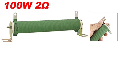 uxcell Fixed Type 100W Watt 2 Ohm 2R Tubular Wire Wound Resistor