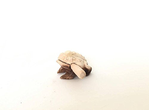Percussion Instruments Wooden Frog 3 Piece Set of 4 Inch Brown Frog, 3 Inch Black Frog, 2.75 Inch Natural Wood Frog, Wooden Frog Musical Instrument.