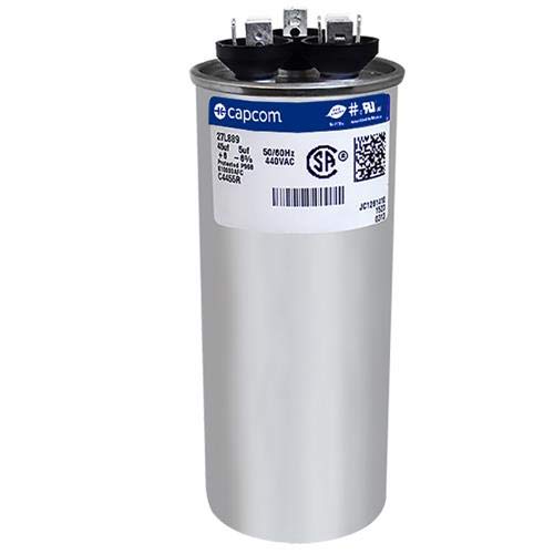CAP050450440RT - 45 + 5 uf MFD 440 Volt VAC - Goodman Round Dual Run Capacitor Upgrade 1
