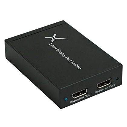 XtremPro HDMI Full HD Display Splitter 1 in 2 Out 1x2 / 2 Port, DP 1.2a, 4K 2K 60Hz Powered Splitter, Support SST MST, Hbr2, 3D Formats and GTC Assist. (Dp++) - Black (66102)