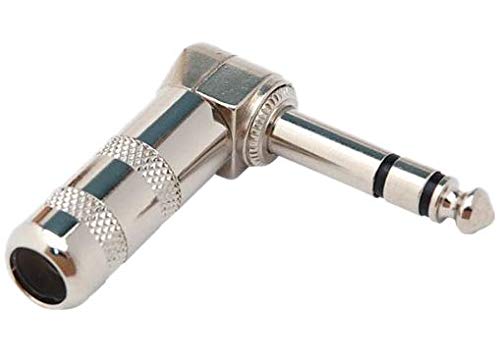 [AUSTRALIA] - 2Pack 6.35 mm (1/4") Male Right Angle TRS Stereo Audio Plug for Guitar Cable Solder Connector Not Adapter Need Soldering 