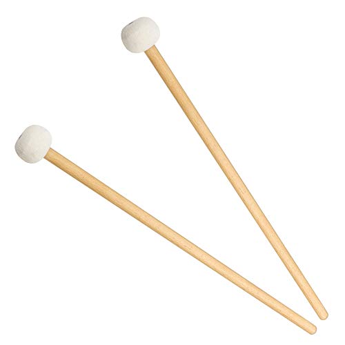 Hacbop 2 Pieces Double Head Drum Cymbal Gong Mallet Soft Hammer Sticks Mallets Rods Felt Hammer 385mm