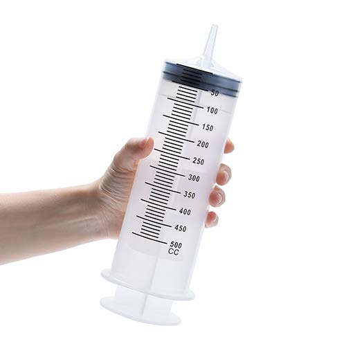 500ml Large Syringe with 27.6 Inch Tube, Sterile and Individual Sealed, Plastic Garden Syringe for Liquid, Paint, Epoxy Resin, Oil, Watering Plants, Refilling