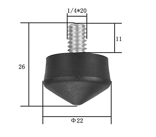 Foto&Tech 3 Pieces Universal Anti Slip Rubber Tripod Feet Compatible with Benro Gitzo Induro Kingjoy Manfrotto, Thread Tripod Foot Replacement for Smooth and Uneven Surfaces (1/4) 1/4
