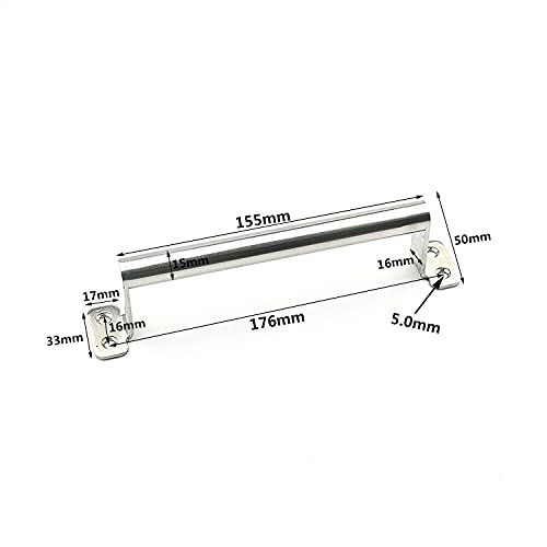 [AUSTRALIA] - 2 Pack Door Pull 7-1/2 inches(19cm) Stainless Steel Kitchen Bathroom Tube Handle (Medium) Medium 