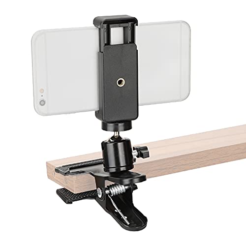 CAMVATE Heavy Duty Spring Clamp Bracket with Adjustable Ball Head Smartphone Clip(50mm Jaw Opening)