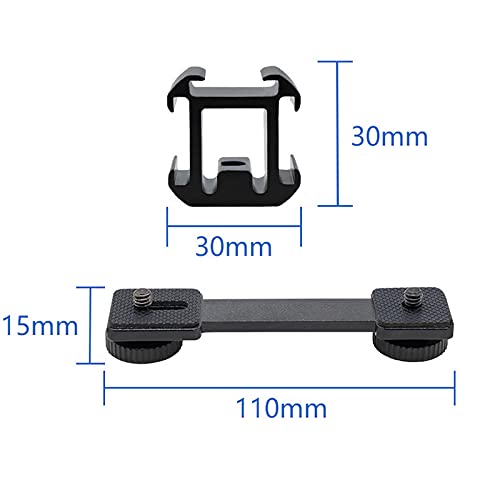 Walway Triple Cold Shoe Mount Extension Bar Bracket with 1/4 Adapter for Zhiyun Smooth 4 DJI Osmo Pocket Osmo Mobile 3 Feiyutech Vimble 2 3-Axis Gimbal Accessories