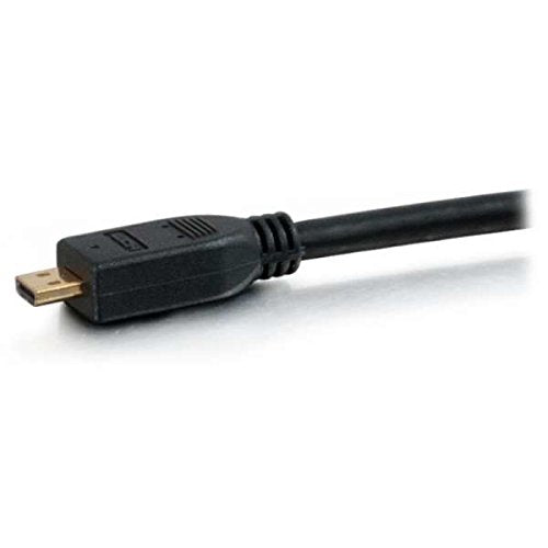 C2G Micro HDMI to HDMI, 4K, High Speed HDMI Cable, Ethernet, 60Hz, 1.6 Feet (0.5 Meters), Black, Cables to Go 42508 Micro with Ethernet