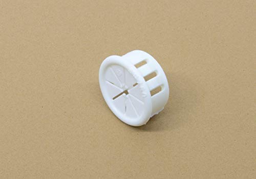 Pkg of 6 - White Nylon Expandable Grommet Plug - Inside Diam 1/2" Max, Outside Diam 55/64", Fits Hole Size 3/4", Panel Thickness 1/32"-1/8"