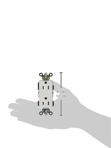 [AUSTRALIA] - Leviton 16262-W 15 Amp, 125 Volt, Decora Plus Duplex Receptacle, Straight Blade, Industrial Grade, Self Grounding, White 