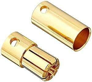 Youme 20 Pairs 6.5mm Gold Banana Bullet Connector Plug for RC Lipo Battery