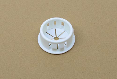 Pkg of 6 - White Nylon Expandable Grommet Plug - Inside Diam 1/2" Max, Outside Diam 55/64", Fits Hole Size 3/4", Panel Thickness 1/32"-1/8"