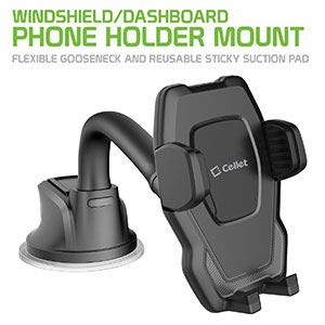 Cellet Goose-Neck Dashboard & Windshield Mount Car Cradle Smartphone Holder Compatible for Motorola Moto Z3,Z3 Play,Z2 Play,Z Play Droid,Moto G6/G,e5 Play,E5 Plus,E4 Plus,G6 Play,X4,Z2 Force,Z Droid