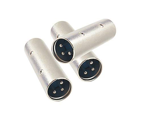 [AUSTRALIA] - Devinal XLR Male to Male Adapter Connecter 3 Pole Gender Changer Coupler, Extends The Length of Cables with XLR Plugs- Microphone, AES/EBU, etc. - 3 Pack Male Coupler 