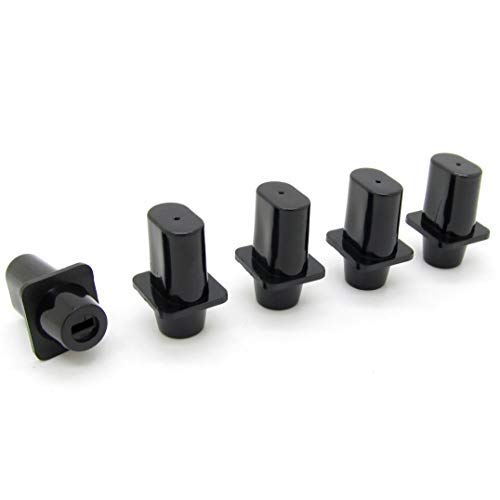 Tele Switch Cap Tip Telecaster Top-Hat Switch Tip Black for Tele Guitar Parts Pack of 5