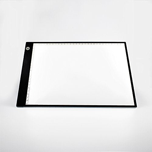 A4 LED Lightbox Board- 5-Volt Super-Bright Ultra-Thin 3/8" Profile Light Box Pad Artcraft Tracing Light Pad Ultra-thin USB Power Cable Dimmable Brightness Tatoo Pad Aniamtion, Sketching, De