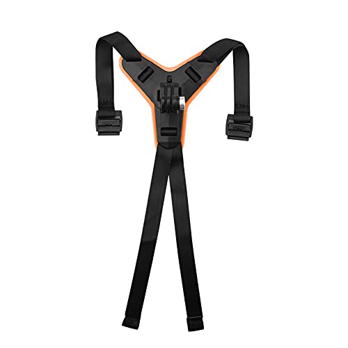 FunMax Helmet Mount Integrated Helmet Belt for Gopro Hero 10/9/8/7/6/5/Session DJI Osmo Action (Orange) with Screw Orange