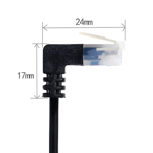 [AUSTRALIA] - Cablecc Ultra Slim Cat6 Ethernet Cable RJ45 Up Angled to Straight UTP Network Cable Patch Cord 90 Degree Cat6a LAN for Laptop Router TV Box 2M 200cm 
