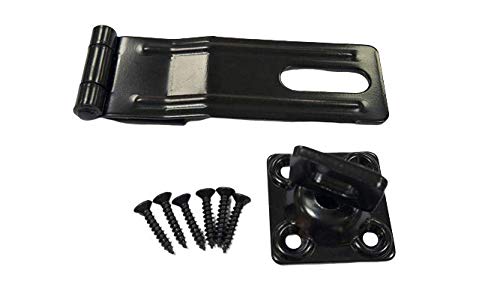 QCAA HASP and Swivel Staple, 4-1/2", Steel, Black, 2 Pack, Made in Taiwan Black(4-1/2")