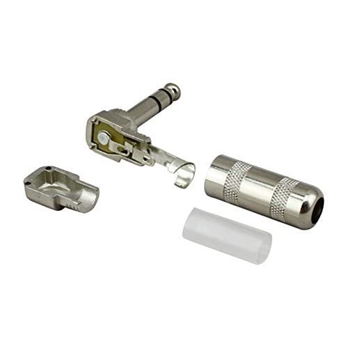 Stereo Plug 1/4" Audio Plugs 6.35 mm Plug TRS Male 1/4 inch Solder Type Stereo Plug Right Angle Design Connector for DJ Mixer Speaker Cables Guitar Cables Phono Patch Cable Microphone Cables（4pack） 1/4 TRS Plug 4PCS