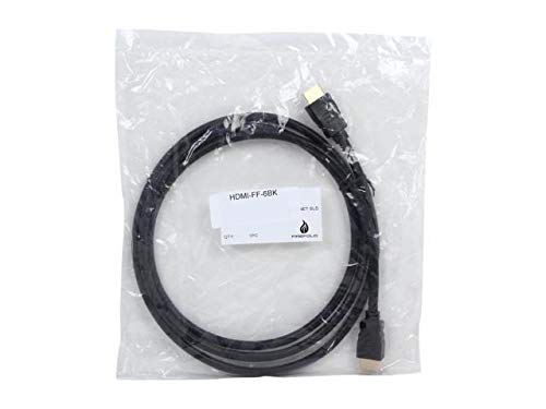Nippon Labs HDMI-FF-6BK Firsfold 6-Feet High Speed HDMI Cable 28AWG with Ethernet Male/Male Gold Connectors, Black