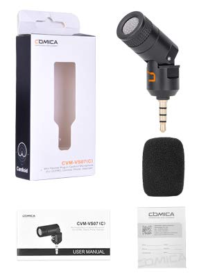Comica 3.5mm Universal Microphone,CVM-VS07(C) Flexible Cardioid Condenser Microphone,Video Vlogging Microphone for Smartphone iPhone,Samsung,Canon,Nikon,Gopro 7/8,Camera,Laptop and Wireless Mic system