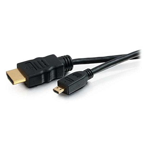 C2G Micro HDMI to HDMI, 4K, High Speed HDMI Cable, Ethernet, 60Hz, 1.6 Feet (0.5 Meters), Black, Cables to Go 42508 Micro with Ethernet