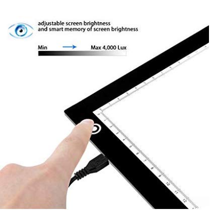 A4 LED Light Box Tracer Art Tracing Light Board Ultra-Thin USB Power LED Craft Tracing Light Pad DIY Acrylic Surface Tablet Board Tracker for Artists Drawing Sketching Painting STYLE 1