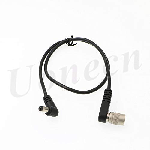 Uonecn Right Angle Hirose 4 Pin Male to Right Angle DC Jack for Sony F5 Camera to SmallHD Monitor