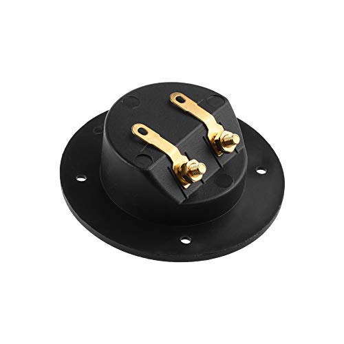 Bluecell 1 Pair Double Binding Round Gold Plate Push Spring Loaded Jacks Speaker Box Terminal Cup (3.5’’) 3.5’’
