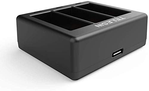 [AUSTRALIA] - TELESIN 3 Channel Triple Battery Charger with 2-Pack Replacement Batteries withType-C Cable for GoPro Hero 9 Black, Fully Compatible with Go Pro 9 Original Charger and Battery (Single Charger) Single charger 