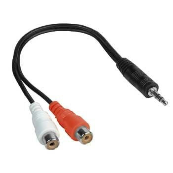 RiteAV - 3.5mm Male to RCA Stereo Female Adapter Cable (Y-Cable) - 6 inch (2 Pack) Black; Red; White