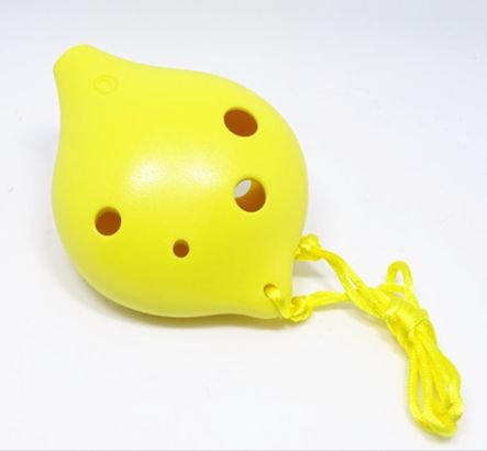 TNG 6 Hole Alto C Plastic Ocarina, Yellow, Suitable for Children Kids Learning,Teacher Teaching