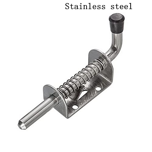 [AUSTRALIA] - 5"/128mm Spring Loaded Latch Pin, with Metal Wood Self-Tapping Screws, 304 Stainless Steel Barrel Bolt, Thickened Door Lock for Wooden Cabinet Iron Gate Yard Gate Shed Door Tailgate Trailer Garage 5in with screws 1p 