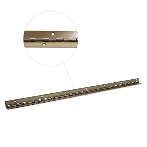 [AUSTRALIA] - Piano Hinge 24 Inch, Continuous & Piano Hinges , Thickened Steel Heavy Duty Piano Hinge, Continuous Hinge with Antique Bronze Finish, 1-1/2" x 24", 0.06" Thickness 