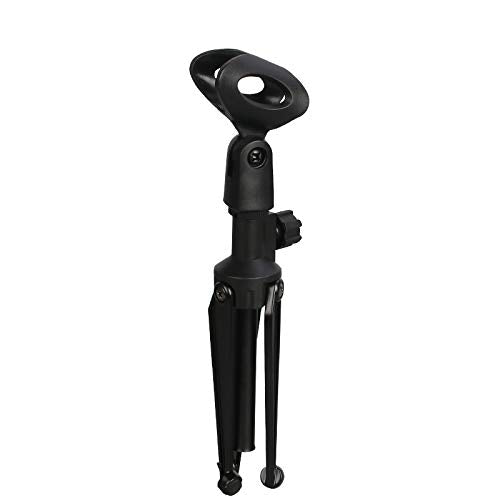 [AUSTRALIA] - Depusheng Desktop Microphone Tripod Foldable Microphone Stand Holder Adjustable Mic Clip Mount Shock for Table Karaoke Microphones 