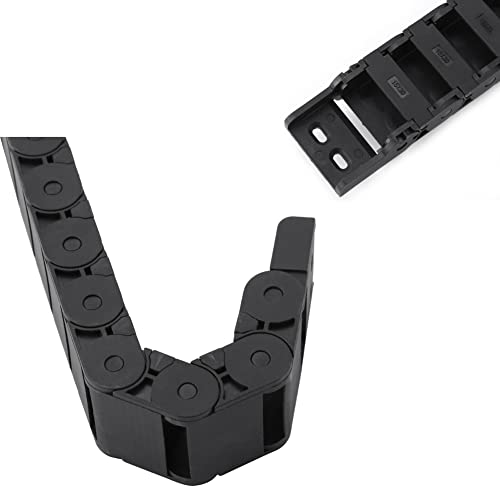 Cable Drag Chain, 15mm x 30mm Black Reinforced Nylon CNC Machine Tool Cable Wire Carrier 1M