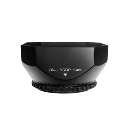 Mennon DV-s 52 Screw Mount 52mm Digital Video Camcorder Lens Hood with Cap, Black