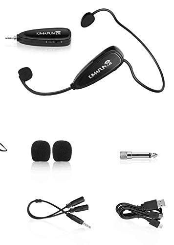 [AUSTRALIA] - Wireless Microphone Headset, Kimafun 2.4G Wireless Microphone System Transmitter & Receiver, Headset and Handheld 2 in 1 for Voice Amplifier, Recording, Speaking, Online Chatting (G100) 