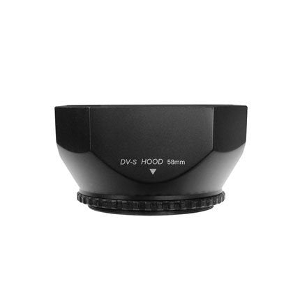 Mennon DV-s 58 Screw Mount 58mm Digital Video Camcorder Lens Hood with Cap, Black