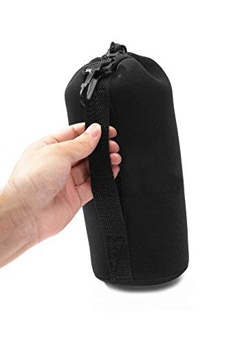 [AUSTRALIA] - Enterest Lens Pouch for DSLR Camera Lens Color in Black Neoprene Material Shockproof Thermal Insulation Elastic Waterproof Soft Easy to Carry for Travel (M) M 