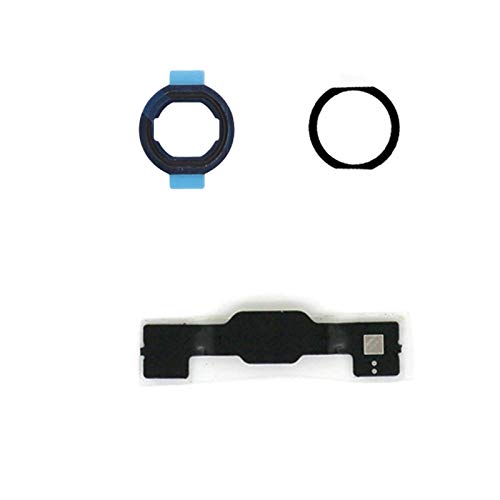 Dedia Home Button Replacement for iPad 7 7th Gen 10.2" 2019 (A2197 A2198 A2200),iPad 8 8th Gen 10.2" 2020 (A2270 A2428 A2429 A2430) Incl Flex Cable Connector (White Silver Ring) White(Silver Ring)