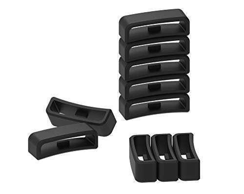 RuenTech Replacement Fastener Ring for Garmin Vivoactive HR Bands(Pack of 11) Silicone Connector Security Loop for Garmin vívoactive HR/Forerunner 910XT Smart Watch Black