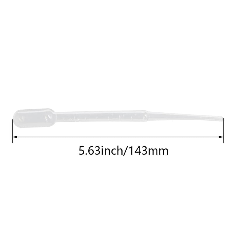 Bettomshin 2ml Plastic Disposable Pipettes 5.63" Length Clear Graduated Transfer Pipettes Liquid Dropper for Ear Eye Essential Oils Alcohol Paint Makeup Lab 200pcs 2ml 200pcs