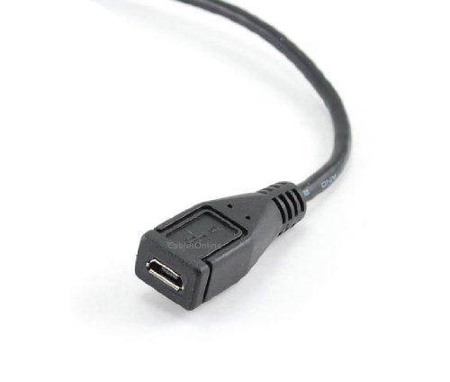 CablesOnline 9in USB Micro-B Male Right Angle (Up Position) to Female Extension Cable (AD-U44)