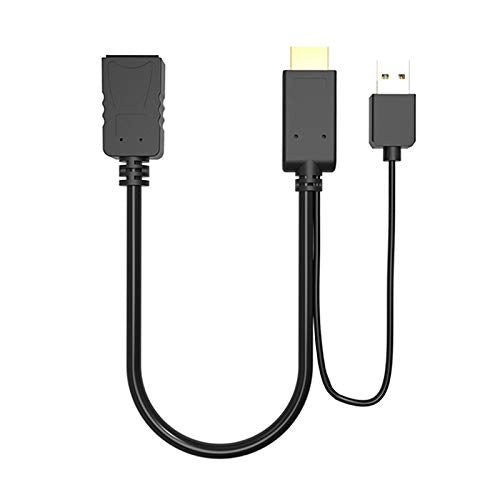 HDMI to DisplayPort DP Cable,CableDeconn HDMI Male 3840x2160 UHD 4K to DisplayPort Female with Micro USB Female Converter 15cm Cable for Laptop Desktop Monitors 0.15M hdmi male to dp female