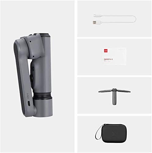 Zhiyun Smooth X Gimbal Stabilizer Combo Kit Gray for Smartphone w/Selfie Stick Tripod, Face Tracking, Bluetooth, Gesture, YouTube Vlog Video, Zoom