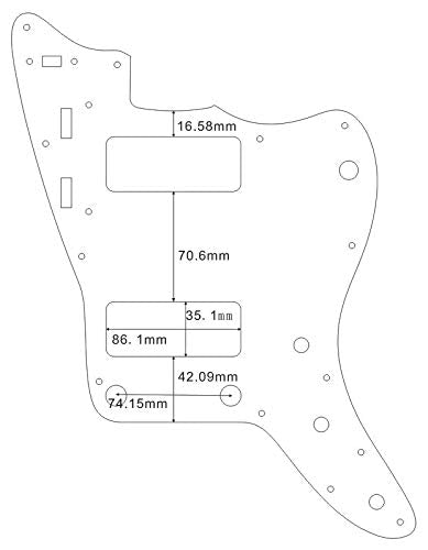 Custom Guitar Pickguard For Fender US Jazzmaster P90 Style Scratch Plate (3 Ply Black) 3 Ply Black