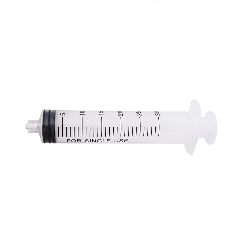 Albedel 6 pcs 30ML/CC Plastic Syringe Disposable Individual Sealed Wrap Without Needle with Measurement for Scientific Feeding Pets Labs Watering Dispensing