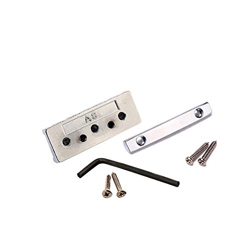 Alnicov Locking Nut and String Tension Bars String Retainers 42mm for Floyd Rose Tremolo Bridge(Chrome)